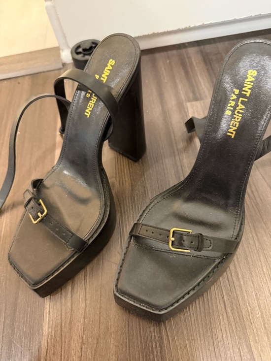 Yves Saint Laurent YSL Platz Platform Heel Sandals 105mm